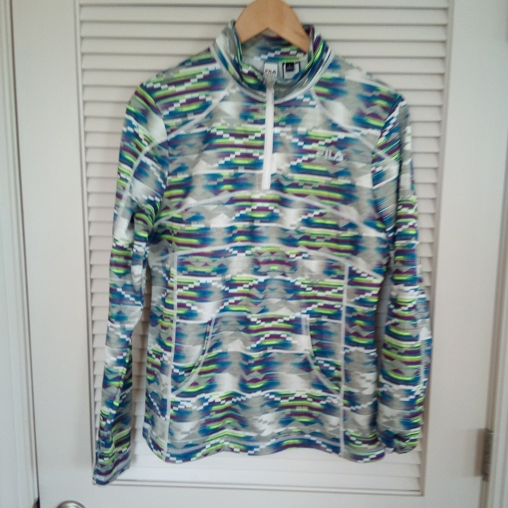 FILA SPORT 1/4 Zip Womens Pullover Athletic Top L